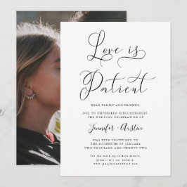 Liebe ist Patient Minimalistisch Hochzeit speicher Save The Date