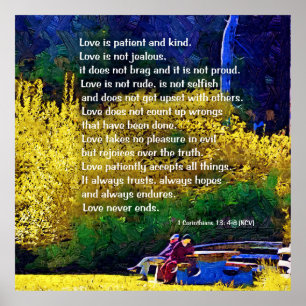 Liebe ist Patient: Paar im Park Poster