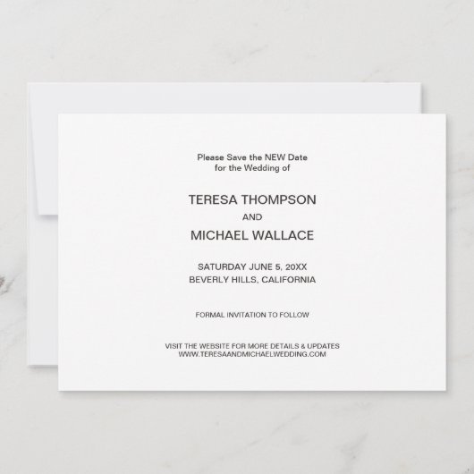 Liebe ist Patient Rette das NEUE Datum Hochzeit Po (Rückseite)