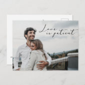 Liebe ist Patient Rette das NEUE Datum Hochzeit Postkarte (Vorne/Hinten)