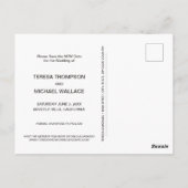 Liebe ist Patient Rette das NEUE Datum Hochzeit Postkarte (Rückseite)