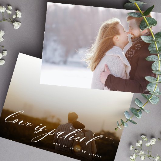 Liebe ist Patient verzögert Multi-Foto QR CODE Save The Date