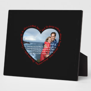 Liebe ist Patientenherz Foto Schwarz & Rot Fotoplatte