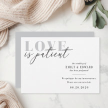 Liebe ist Patientenhochzeit Ändern des Datums