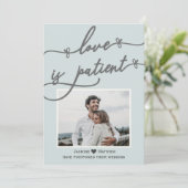 Liebe ist Patientenkalligrafie Blue Wedding versch Save The Date (Stehend Vorderseite)