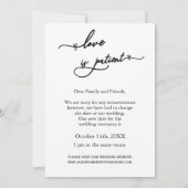Liebe ist Patientenkalligrafie Blue Wedding versch Save The Date (Rückseite)