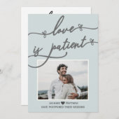 Liebe ist Patientenkalligrafie Blue Wedding versch Save The Date (Vorne/Hinten)