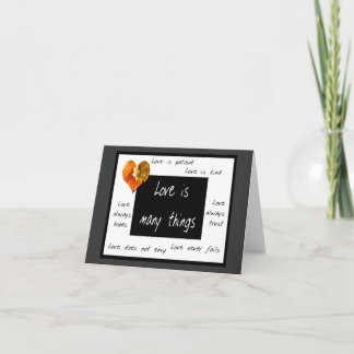 Liebe ist Patientennotecard Karte