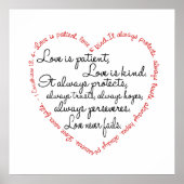 Liebe ist PatientenWord Herz uneingerahmt oder ger Poster (Vorne)