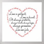 Liebe ist PatientenWord Herz uneingerahmt oder ger Poster (Vorne)