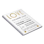 Liebe ist Patientin BIble Vers Typografie Gold Chi Notizblock (Rechte Seite)