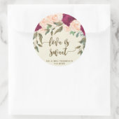 Liebe ist Pfirsichwein und Prägeticker Runder Aufkleber (Tasche)