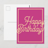 Liebe ist Pink Happy Birthday Card Postkarte (Vorne/Hinten)