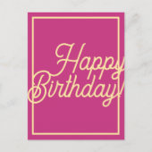 Liebe ist Pink Happy Birthday Card Postkarte (Vorderseite)