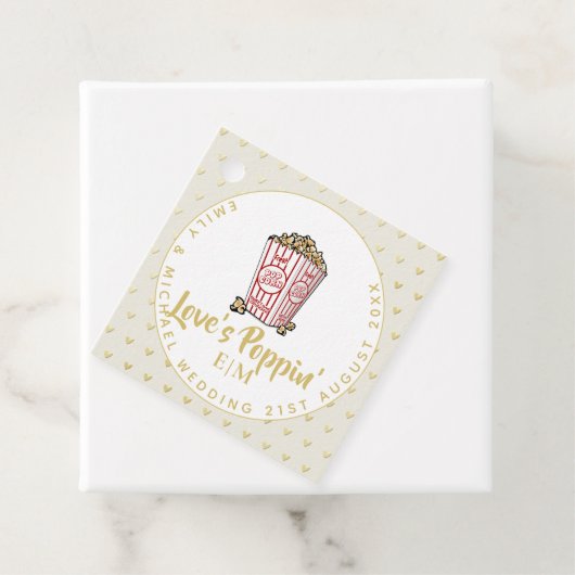 Liebe ist Poppin - Hochzeit Brautparty Vielen Dank Geschenkanhänger (Beispiel)