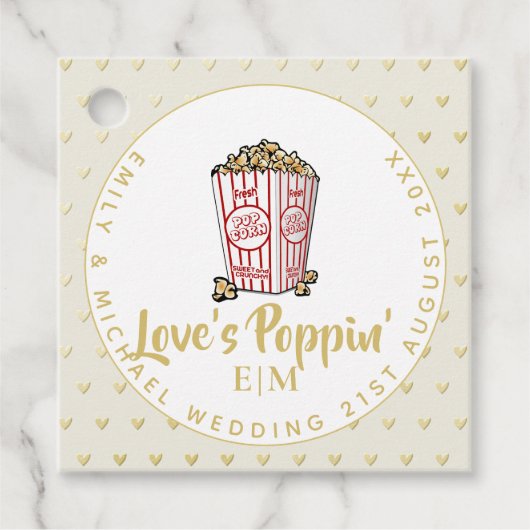 Liebe ist Poppin - Hochzeit Brautparty Vielen Dank Geschenkanhänger (Vorderseite)