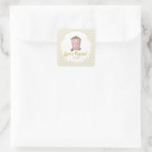 Liebe ist Poppin - Hochzeit Brautparty Vielen Dank Quadratischer Aufkleber (Tasche)