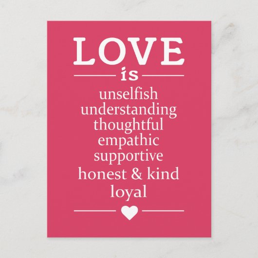 Liebe ist ... Postkarte (Vorderseite)