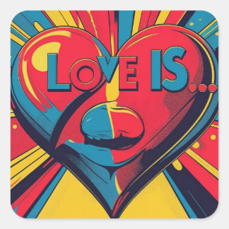 Liebe ist... quadratischer aufkleber