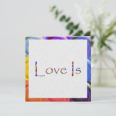 Liebe ist Regenbogen Einladung (Stehend Vorderseite)