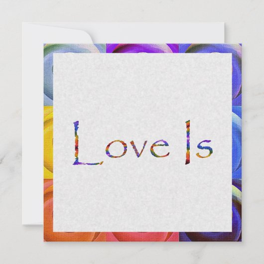 Liebe ist Regenbogen Einladung (Vorderseite)