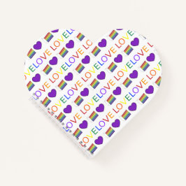 Liebe ist Regenbogen Hochzeitkuchen LGBT Gay Pride Notizblock