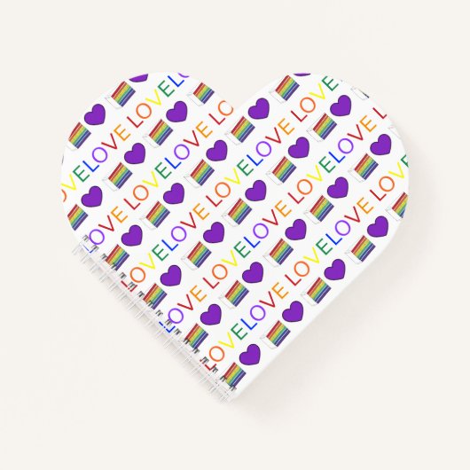 Liebe ist Regenbogen Hochzeitkuchen LGBT Gay Pride Notizblock (Vorderseite)