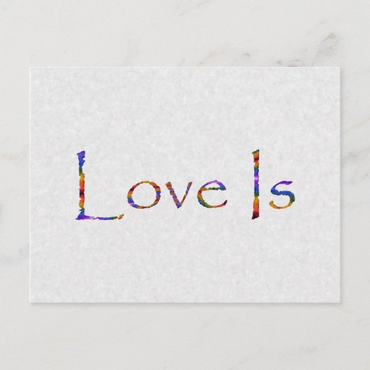 Liebe ist Regenbogen Postkarte (Vorderseite)