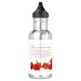 Liebe ist Rote Rose von Patienten Edelstahlflasche