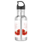 Liebe ist Rote Rose von Patienten Edelstahlflasche (Rückseite)