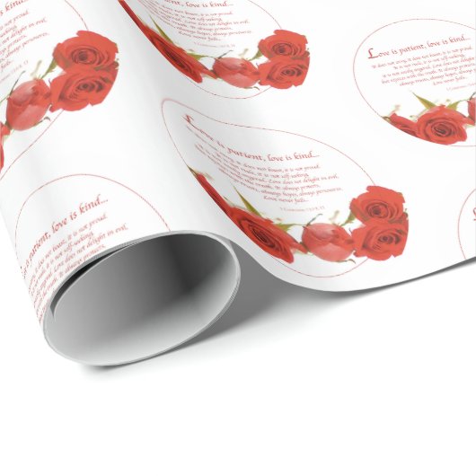 Liebe ist Rote Rose von Patienten Geschenkpapier (Rolleneckpunkt)