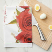 Liebe ist Rote Rose von Patienten Geschirrtuch (Viertel Falte)