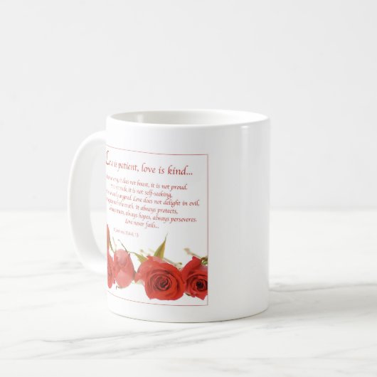 Liebe ist Rote Rose von Patienten Kaffeetasse (Vorderseite Links)