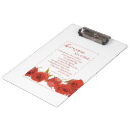 Liebe ist Rote Rose von Patienten Klemmbrett