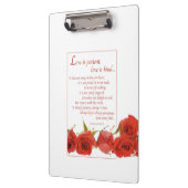 Liebe ist Rote Rose von Patienten Klemmbrett (Links)