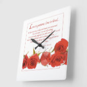 Liebe ist Rote Rose von Patienten Quadratische Wanduhr (Winkel)