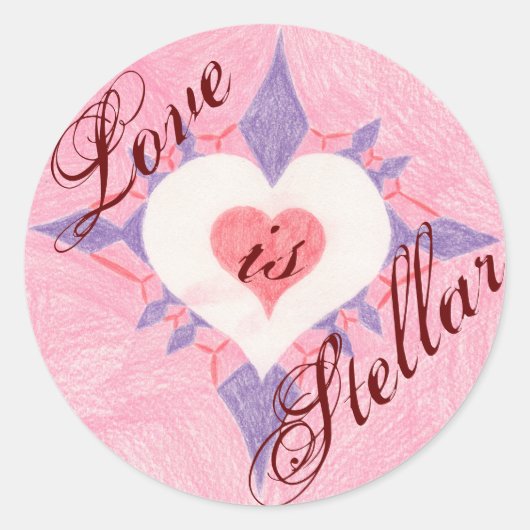 Liebe ist . . . runder aufkleber (Vorderseite)