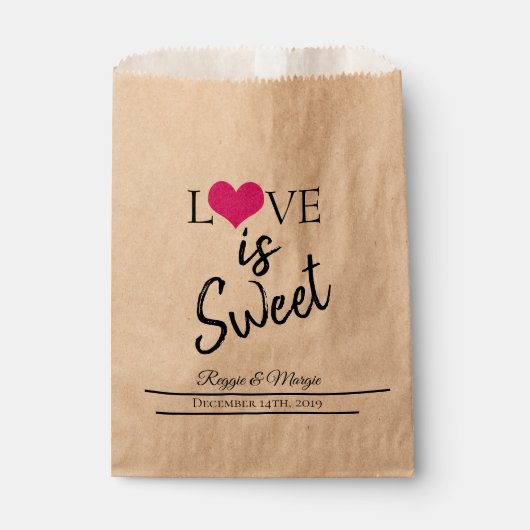 LIEBE IST SCHWEET WEDT GÄSTEGAST BAG GESCHENKTÜTCHEN (Vorderseite)