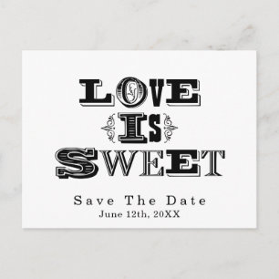 LIEBE IST SCHWINZENDE WEISSE Vintage Hochzeit Save Ankündigungspostkarte
