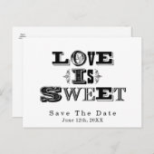 LIEBE IST SCHWINZENDE WEISSE Vintage Hochzeit Save Ankündigungspostkarte (Vorne/Hinten)