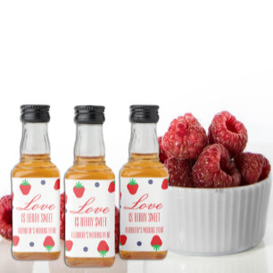 Liebe ist sehr süße Beeren Hochzeitfeier Alkoholflaschenetikett