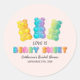 Liebe ist sehr süße Candyland Brautparty Runder Aufkleber