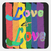 Liebe ist Sensibilisierung für Liebe-Lgbtq-Rechte Quadratischer Aufkleber (Vorderseite)