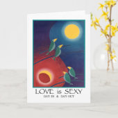 Liebe ist sexy bunte abstrakte Vogel-Malerei Karte (Gelbe Blume)