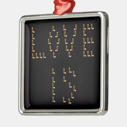 Liebe ist silbernes ornament (Links)