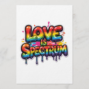 Liebe ist Spektrum Regenbogen LGBTQ-Zitat-Design Einladung