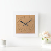 "Liebe ist Splendor" Gold Relief >Wall Clocks Quadratische Wanduhr (Zuhause)