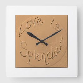 "Liebe ist Splendor" Gold Relief >Wall Clocks Quadratische Wanduhr