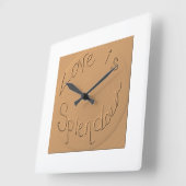 "Liebe ist Splendor" Gold Relief >Wall Clocks Quadratische Wanduhr (Winkel)