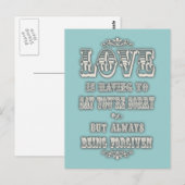 Liebe ist Sprichwort Postkarte (Vorne/Hinten)